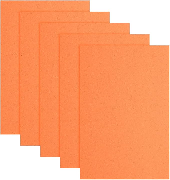 uxcell 5 Pcs Orange EVA A4 Foam Sheets Crafts, 12 x 8 Inch Foam Paper