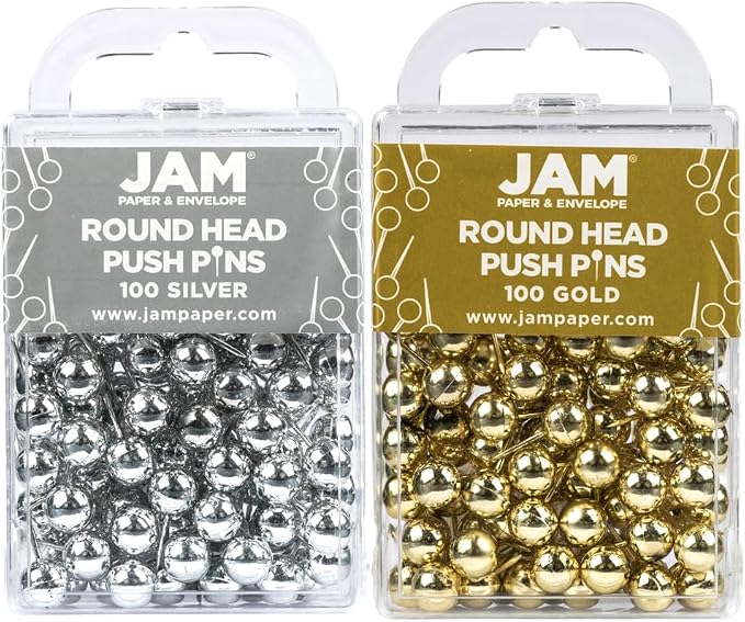 JAM PAPER Colorful Push Pins