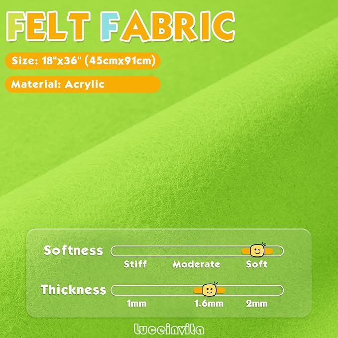 Lime Green 18" X 36" Felt Fabric Sheet