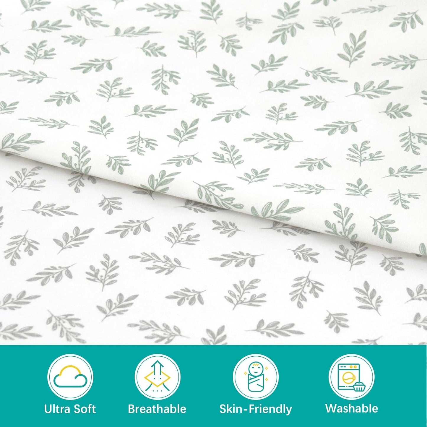 Changing Pad Cover, Diaper Changing Pad Covers 4 Pack, Fitted Baby Changing Table Sheets for 32''×16'' Change Table Pad, Cradle & Bassinet Sheets for Boys & Girls, Soft & Breathable
