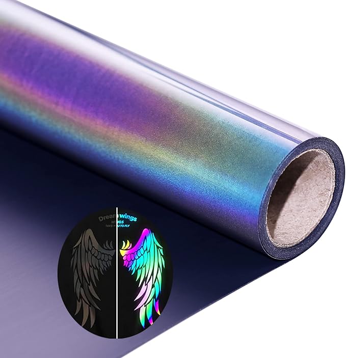 HTV Rainbow Reflective Rainbow Iron on Vinyl Heat Transfer Vinyl 12 inch x 8