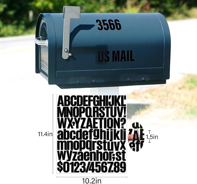 Letter Stickers, Mailbox Numbers, 1.5 Inch Waterproof Vinyl Alphabet | 1