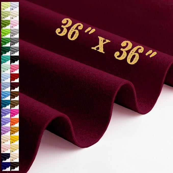 Large Felt Fabric Sheet 36 x 36 Inch, 1.6mm Thick | Soft nonwoven felt