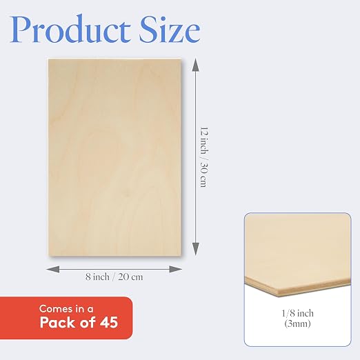 Baltic Birch Plywood, 3 mm 1/8 Craft Wood, B/BB Grade Baltic Birch Sheets