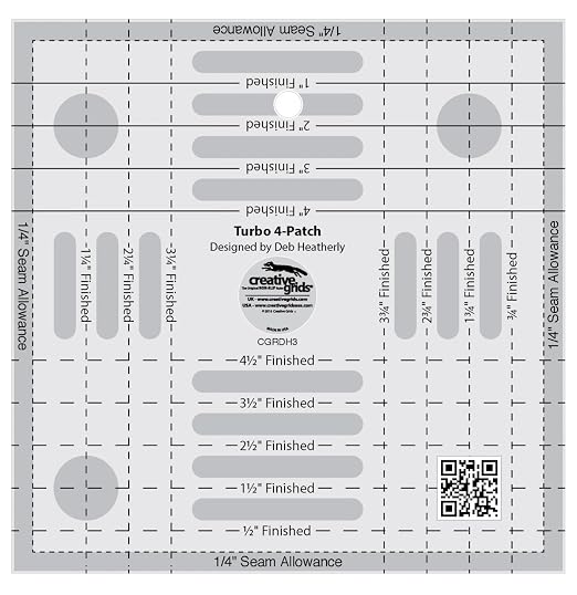 Creative Grids Turbo 4-Patch Template Quilt Ruler – CGRDH3 – Made in USA