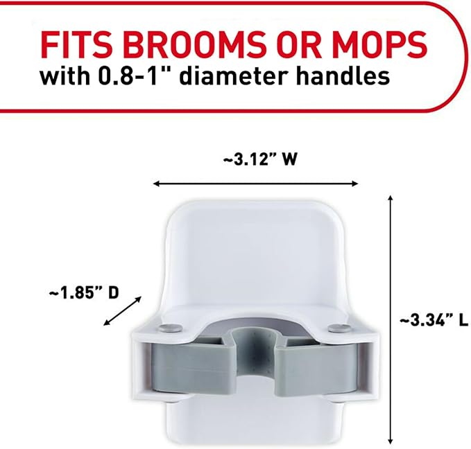 Command Broom and Mop Gripper, Organize Damage-Free