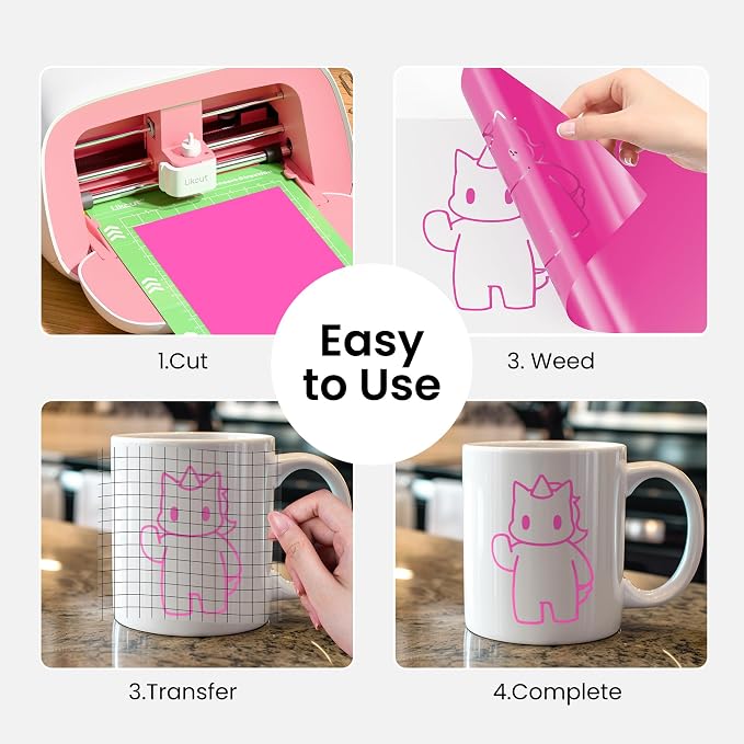 Likcut Glossy Pink Permanent Vinyl