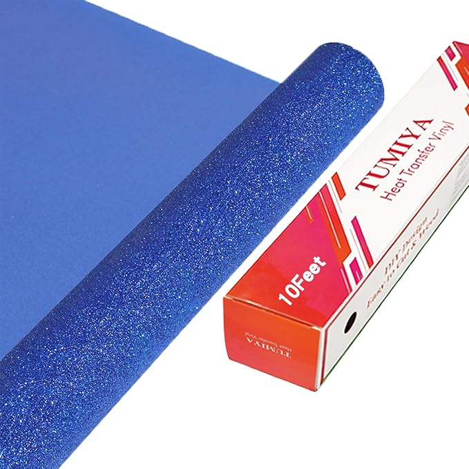 TUMIYA Blue Glitter Heat Transfer Vinyl HTV Roll