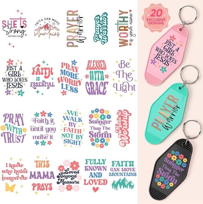 Kaciola Studio 80PCS Faith UV DTF Wrap Stickers-Faith Theme UV DTF Stickers