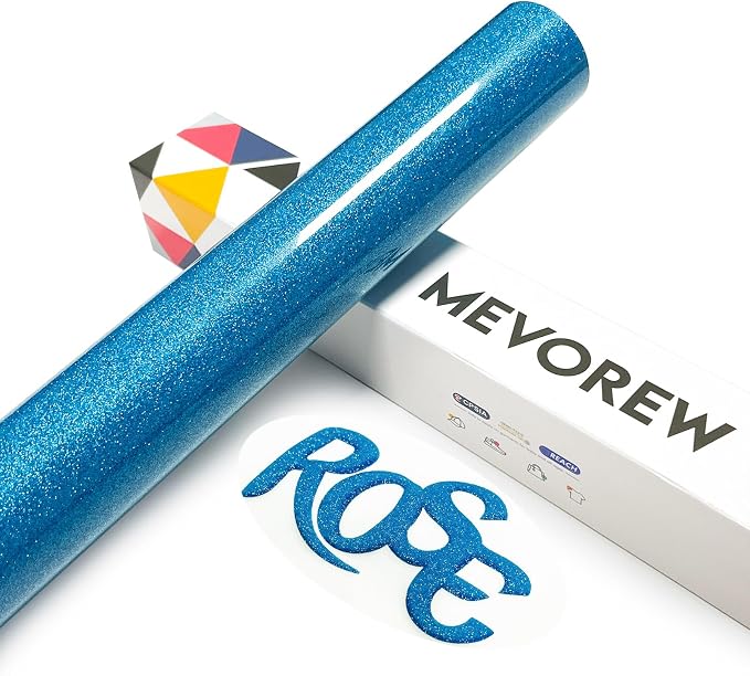 Puff Vinyl Heat Transfer, Sky Blue Puff HTV Glitter Iron on Vinyl 12" x5ft | 3D