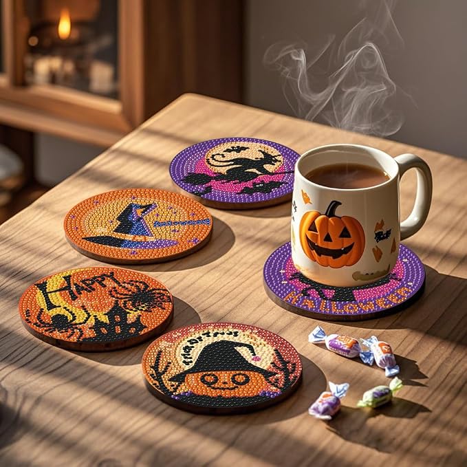 EWJRNSF 6 PCS 5D Diamond Painting Coasters Kits