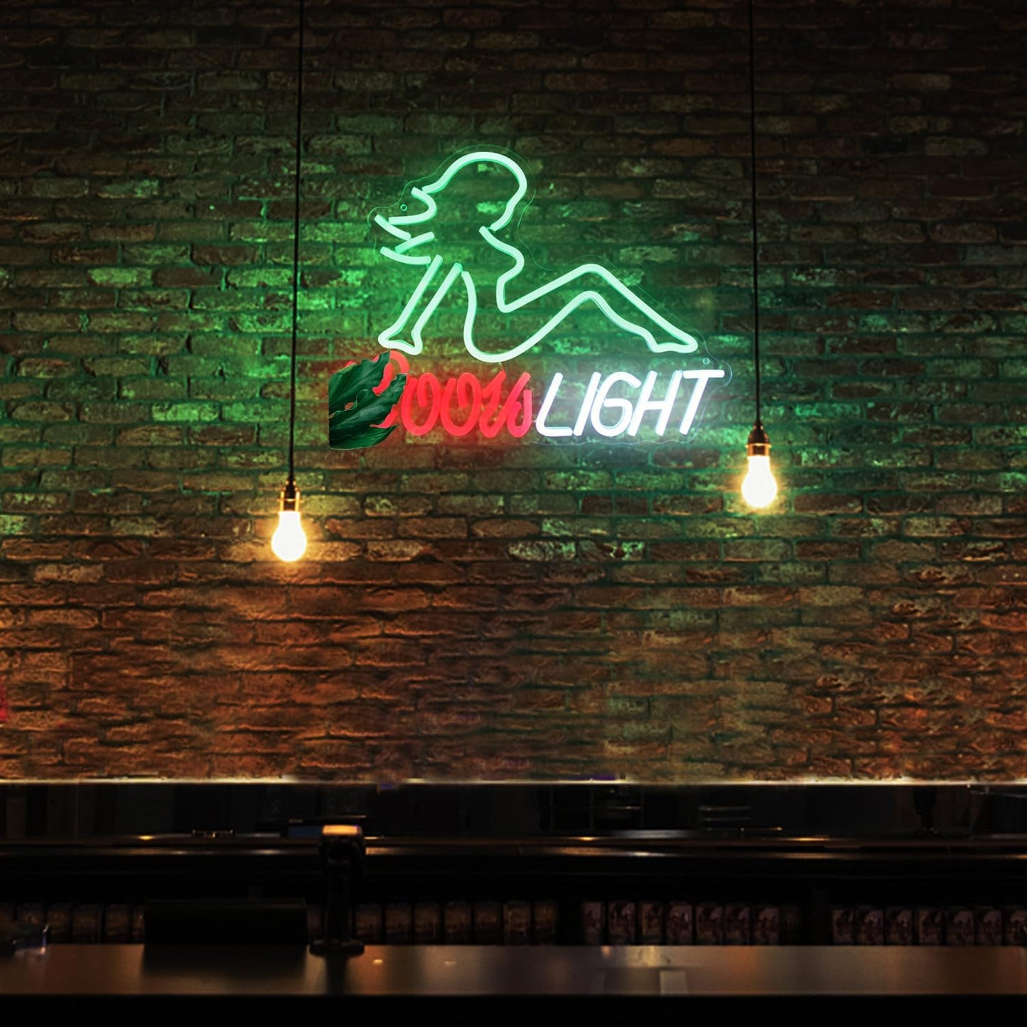 Crs Light Neon Sign Beer LED Signs for Man Cave Bar Decor Green Lady LED Neon Lights Signs Bar Neon Sign Wall Art Neon Light for Bedroom Beer Pub Man Cave Restaurant Party Decor