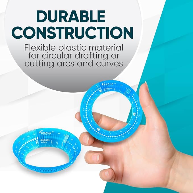 Koala Tools - Mini Ring Ruler for Circle Templates and Surfaces, Circular Ruler