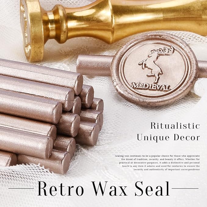 TELOSMA 16 Pcs Champagne Mini Wax Seal Sticks, Wine Packages, Cards & Gift