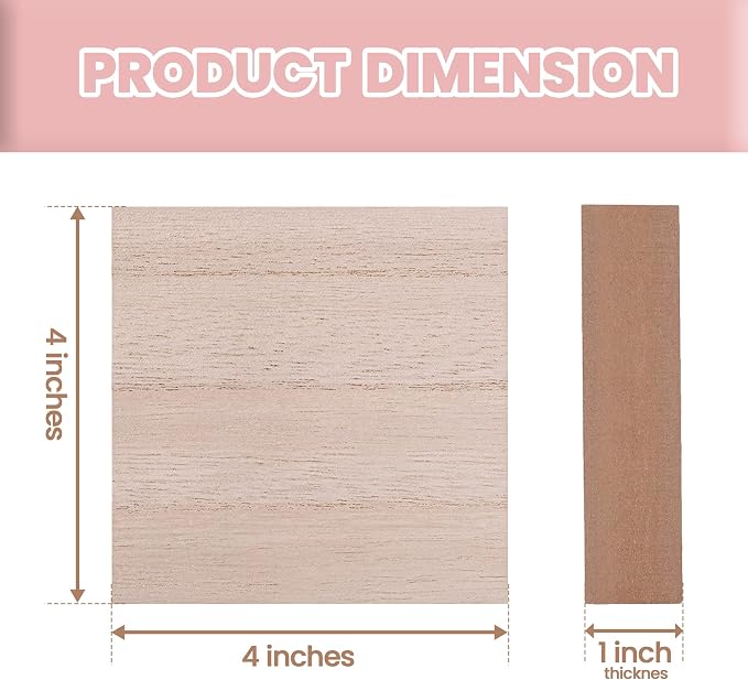 - 4” x 4” Wooden Blocks for Crafts