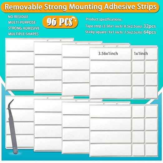 Birllaid Double Sided Tape for Walls, Picture Hanging Strips Removable Mounting