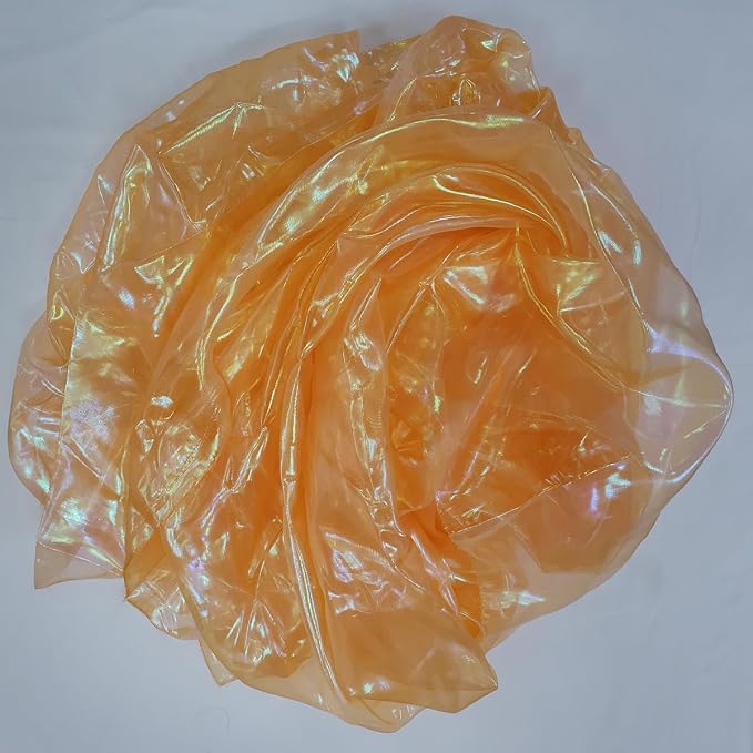 Orange Iridescent Organza Fabric