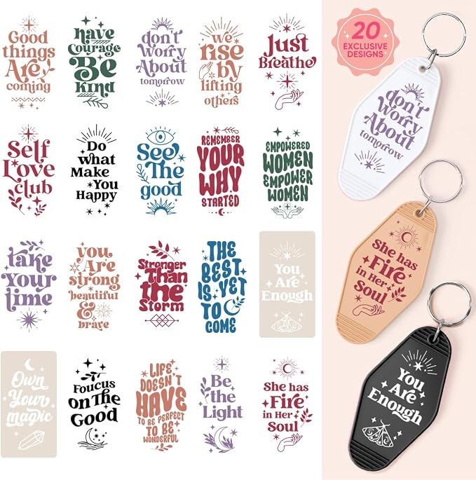 Kaciola Studio 80PCS Inspirational UV DTF Wrap Stickers-Inspirational Theme UV