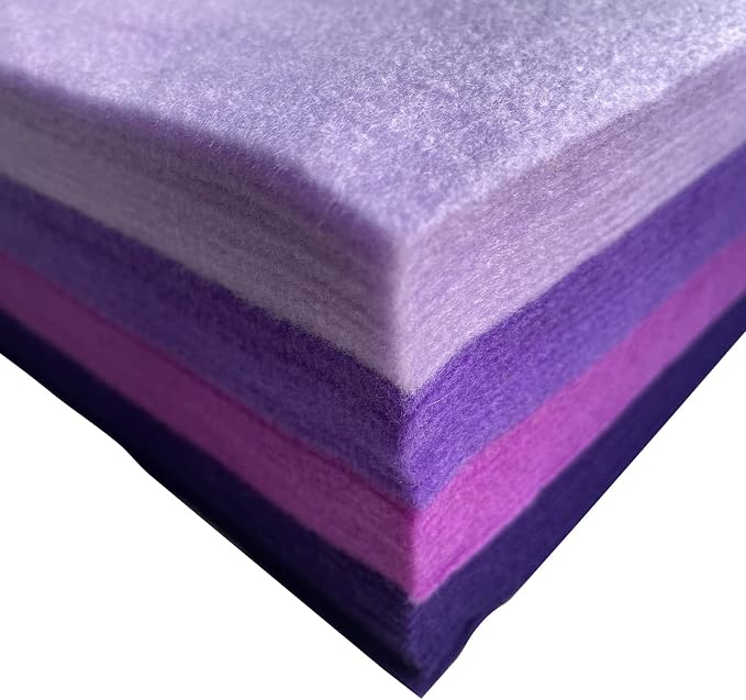 Jtnohx Soft Felt Sheets, 8x12 inches Assorted Craft Felt Fabric, 1.4mm Thick