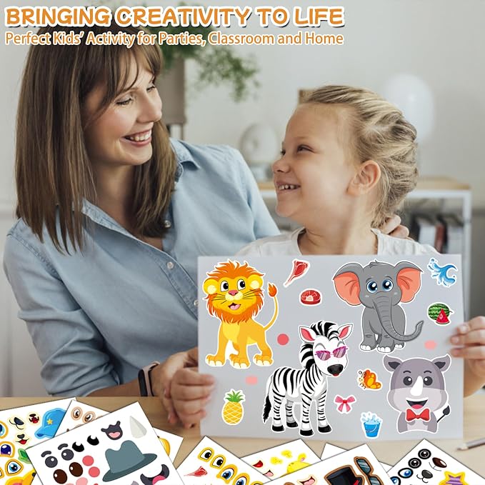 Aowplc 48 Make A Safari Animal Sticker Sheets