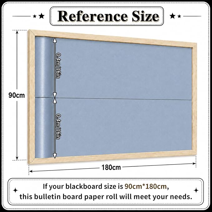 Cottage Blue Buffalo Bulletin Board Roll Non-Woven Fabric Poster 16inX12ft |