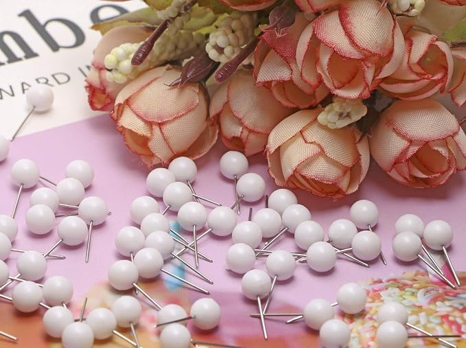 Tupalizy 100PCS 1/4 Inch Small Round Head Map Tacks Pins