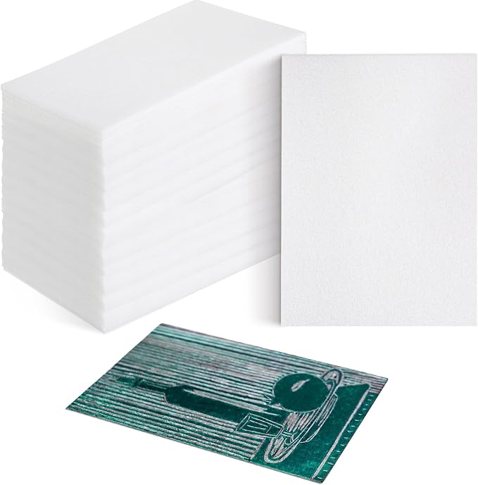Pangda 100 Pcs White Foam Printing Plates, Foam Sheets Crafts Color Craft Board