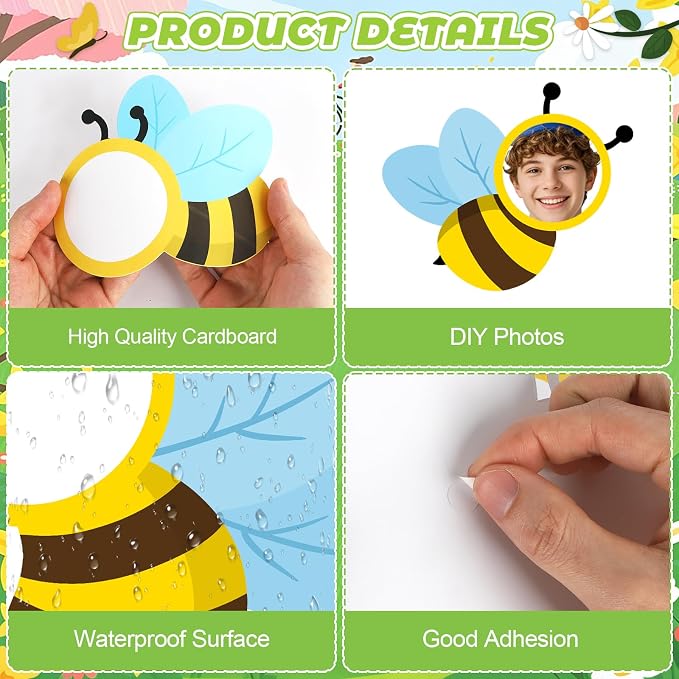 54Pcs Bee Cutouts for Bulletin Boards Decorations, DIY Bee Classroom Cut Outs