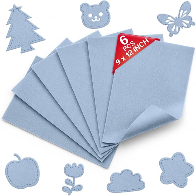 Dusty Blue Soft Felt Sheets for Crafts, 1.6mm Thick, Kids' Crafts, DIY Projects