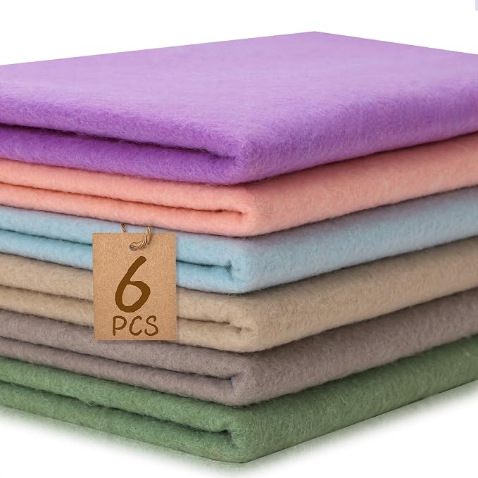 XSEINO 6 Rolls 12"x35" Large Felt Sheets, 1.4mm Thick Nonwoven Fabric