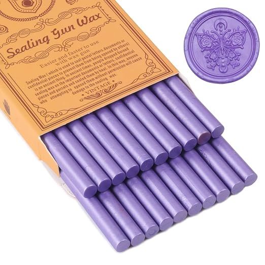 Pearl Purple Sealing Wax Sticks, WASOHLING 20Pcs Glue Gun Wax Seal Sticks
