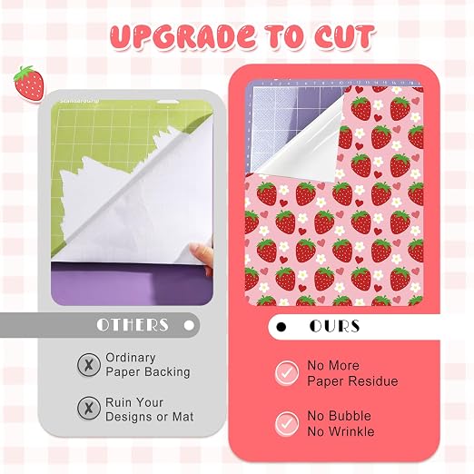 Tintnut Strawberry Permanent Vinyl 10 Sheets 12''x10'' Adhesive Vinyl | Flower