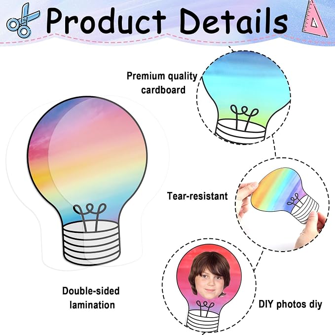 60PCS VBS 2026 Light Bulb Theme Cutouts Gradient Watercolor Light Bulb Bulletin
