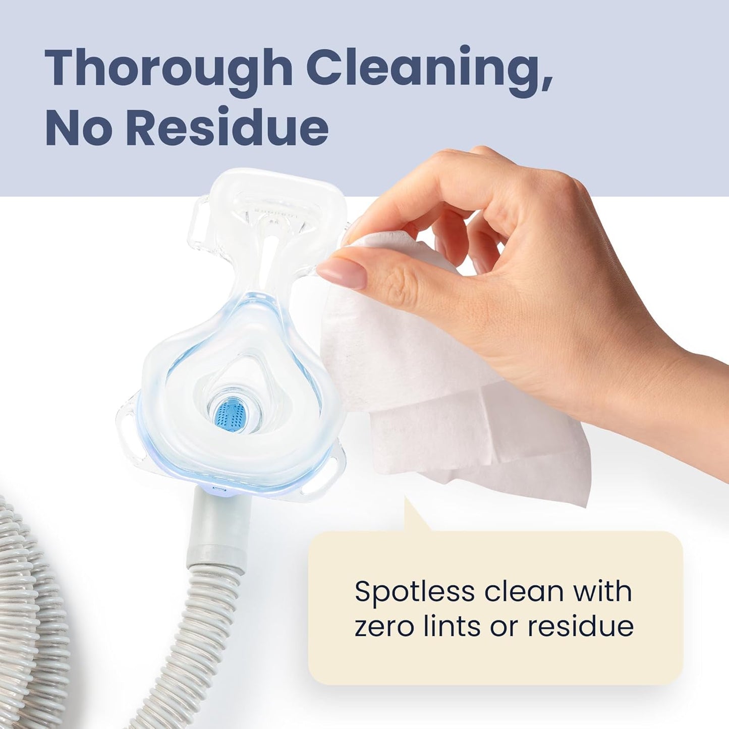 Unscented CPAP Wipes, 2x 150-Pack Travel Wipes, Thick Lint-Free Fabric for Mask, Tube & CPAP Machines, Enhanced Moisture & Easy Pull Design