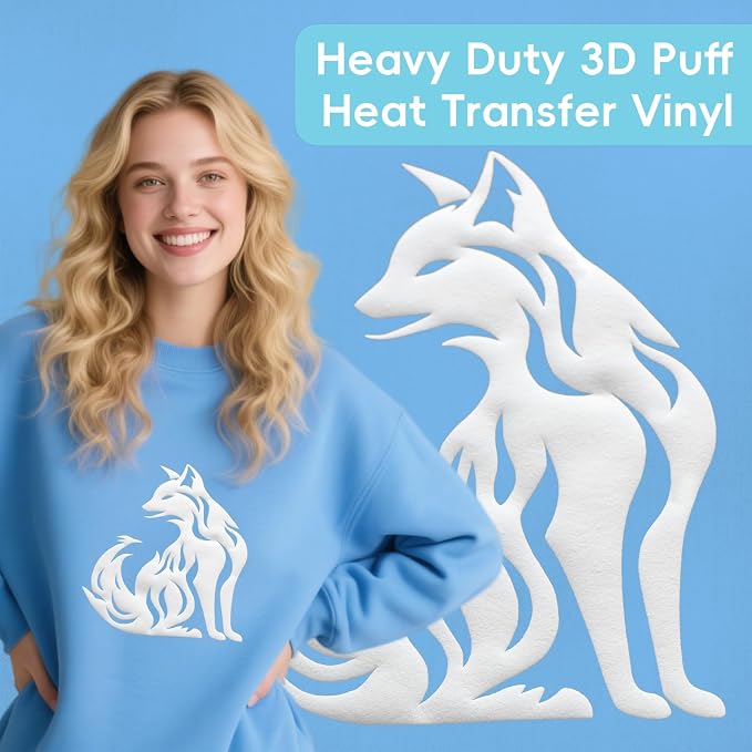 Aoder White Heavy Duty Puff Vinyl Heat Transfer