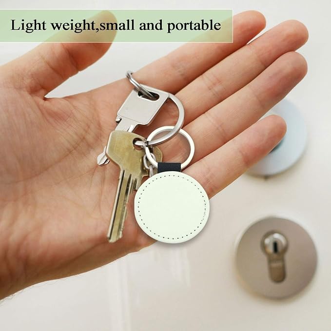 12 Pcs Sublimation Blank Keychains, PU Leather White Keychains Ornament Pendants
