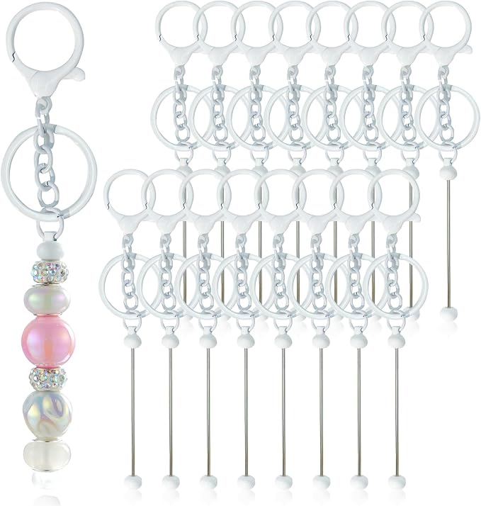 28 Pcs Beadable Keychain Bars