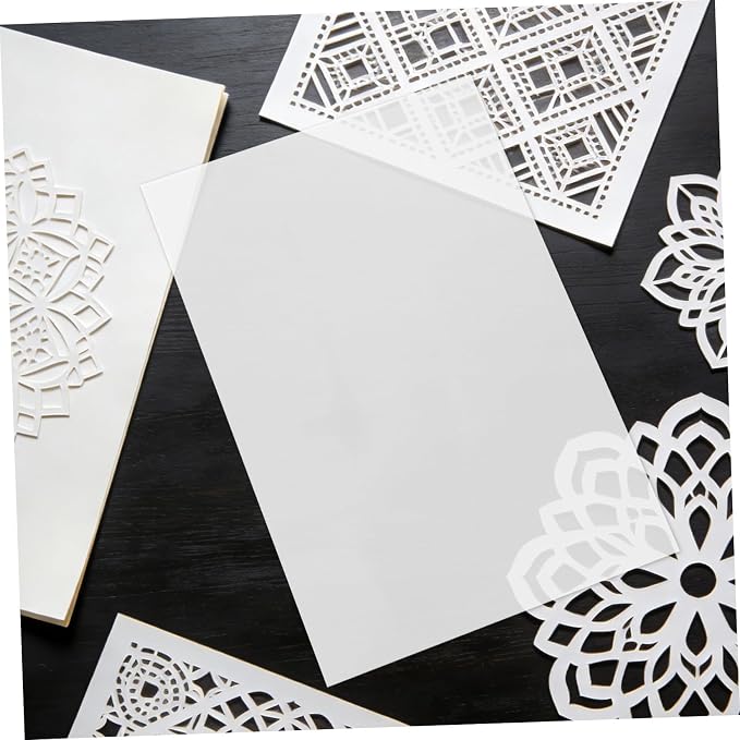 PRETYZOOM 10pcs Milky Translucent Pet Plastic Craft Sheets Blank Stencil