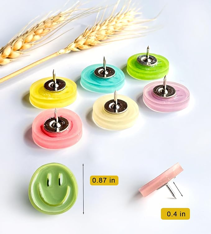 Smiley Face Decorative Push Pins, Cute Bulletin Board Push Pins, Thumbtacks