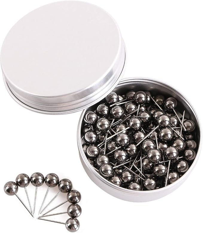 Tupalizy 100PCS 1/4 Inch Small Round Head Map Tacks Pins