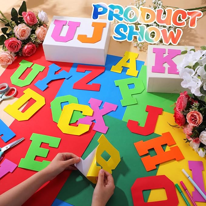 WILLBOND 52 Pcs Back to School Foam Alphabet Letters