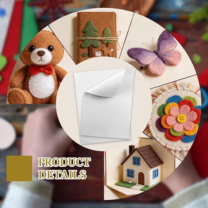 12 Pcs Felt Sheets, 7x11 Inch Stiff Felt