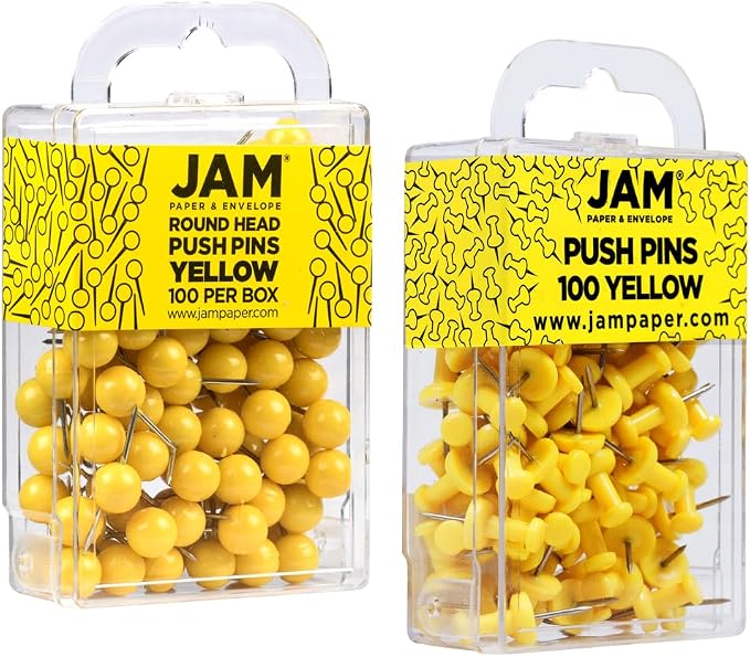 JAM PAPER Colorful Push Pins