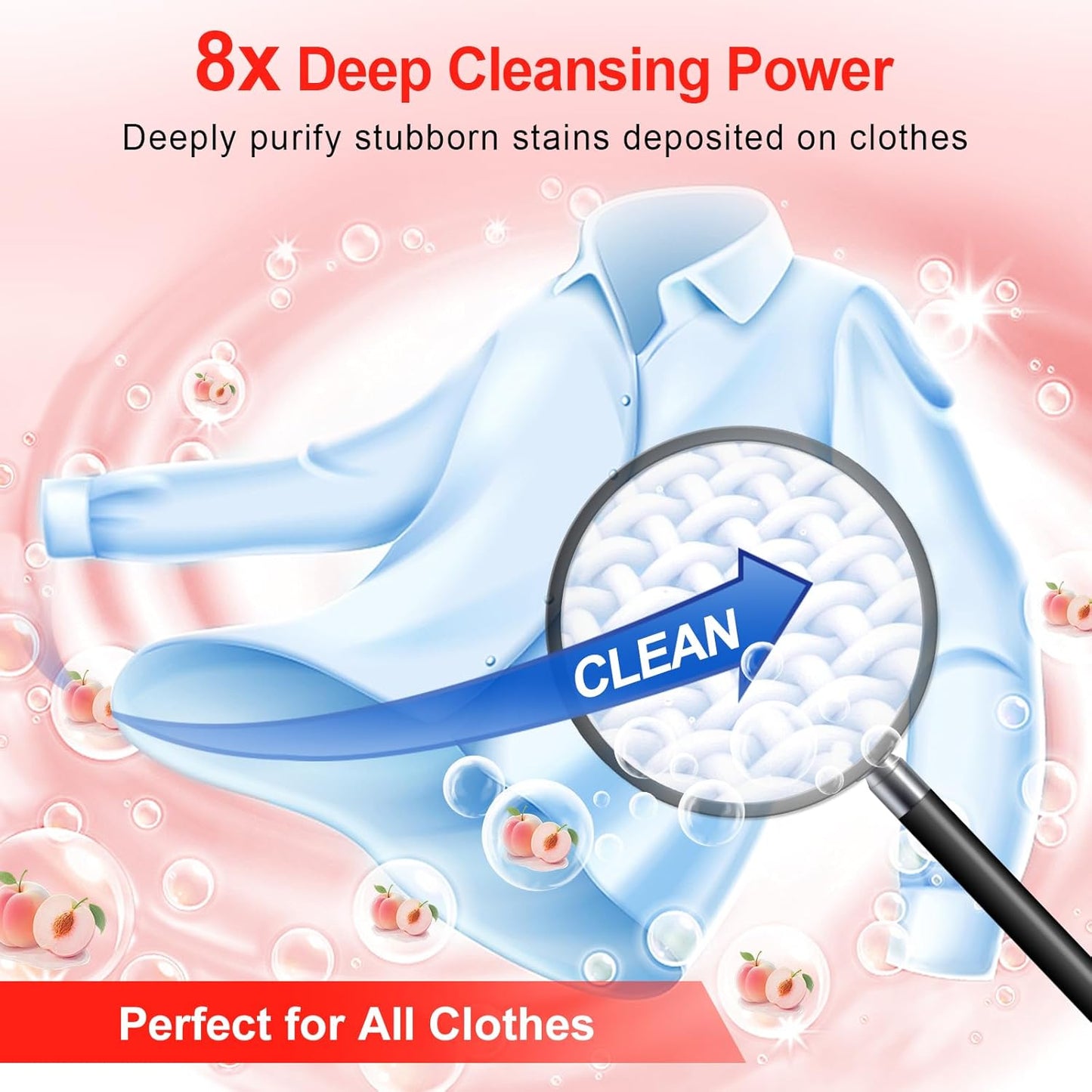 Laundry Detergent Sheets - Up To 128 Loads, Hypoallergenic, Eco-Friendly Peach Scent, Biodegradable, Plastic Free, Liquidless Laundry Sheets Suitable for Sensitive Skin