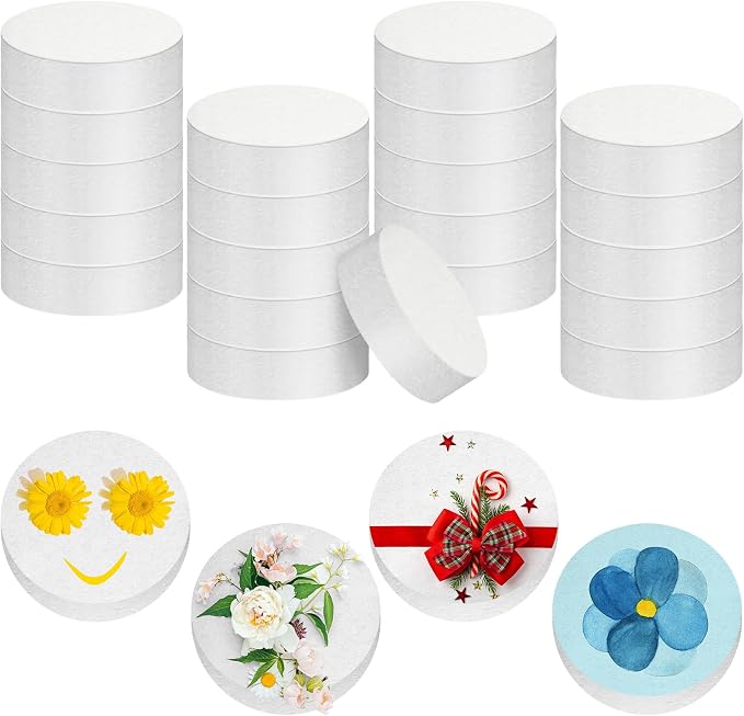 Henoyso 24 Pcs 3 x 3 x 1 Inch Foam Circles