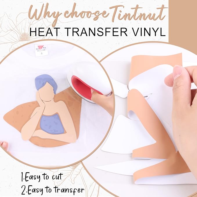 Tintnut Coke Toast Heat Transfer Vinyl, 10inx6ft Iron on Vinyl | Neutral boho