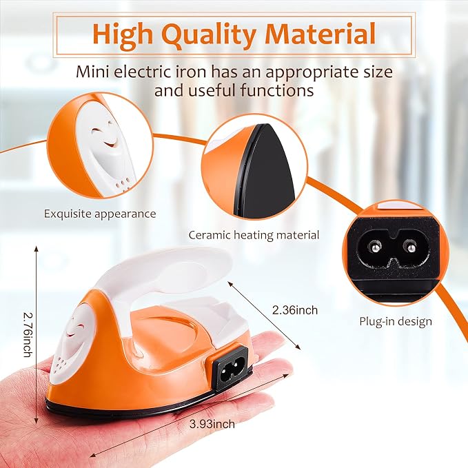 Honoson Mini Craft Iron Mini Heat Press Small Iron 3.93 x 2.36 x 2.76 in