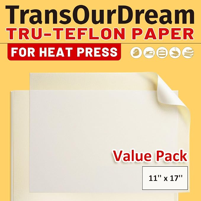 TransOurDream Heat Transfer Paper Supplies 20 Sheets PTFE Teflon Paper