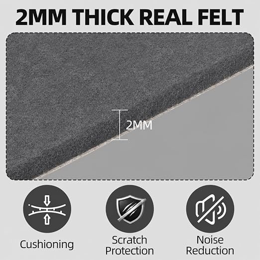 6PCS Large Self Adhesive Felt Sheet, 13.4"x10.8", 2mm Thick Stiff Felt Fabric