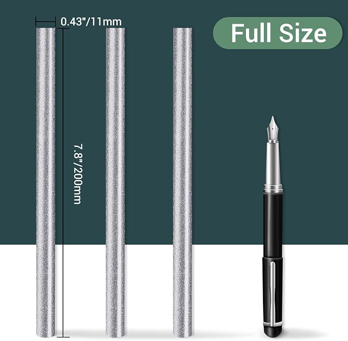 Glitter Silver Hot Melt Glue Stick, Manarty 24 PCS 0.43 Dia x 8" Long Fbric